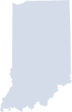 Outline map of Indiana.